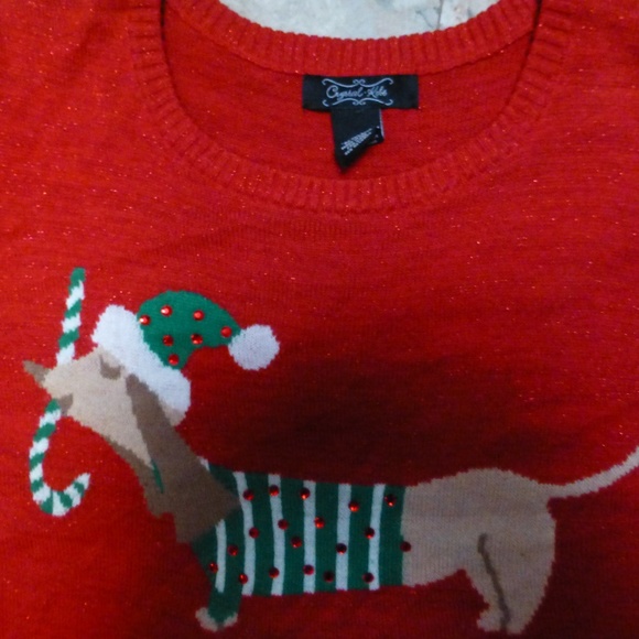 christmas doxie red sweater cutecutecute - Picture 3 of 3